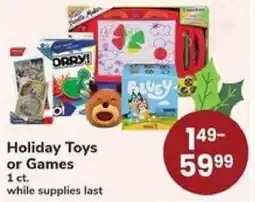 Safeway Holiday Toys or Games offer