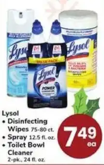 Safeway Lysol Disinfecting Wipes, Spray, Toilet Bowl Cleaner offer