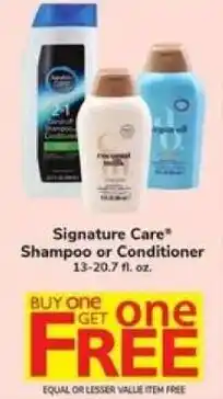 Safeway Signature Care Shampoo or Conditioner offer