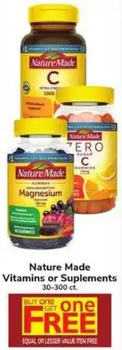 Safeway Nature Made Vitamins or Suplements offer