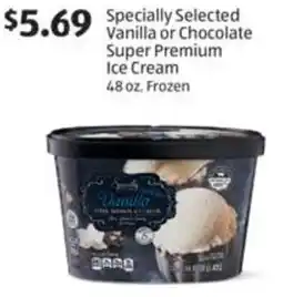 Aldi Specially Selected Vanilla or Chocolate Super Premium Ice Cream offer