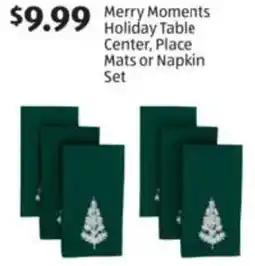 Aldi Merry Moments Holiday Table Center, Place Mats or Napkin Set offer