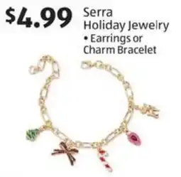 Aldi Holiday Jewelry Earrings or Charm Bracelet offer