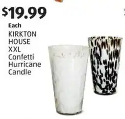 Aldi Kirkton house xxl confetti hurricane candle offer