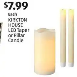 Aldi Each KIRKTON HOUSE LED Taper or Pillar Candle offer