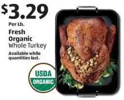 Aldi Fresh Organic Whole Turkey offer