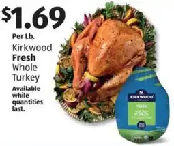 Aldi Kirkwood Fresh Whole Turkey offer