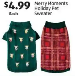 Aldi Merry Moments Holiday Pet Sweater offer