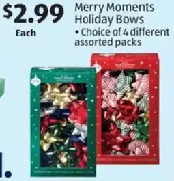 Aldi Holiday Bows offer