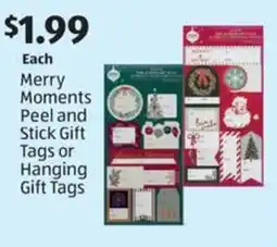 Aldi Peel and Stick Gift Tags or Hanging Gift Tags offer