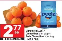 Albertsons Signature SELECT® Clementines 3 lb. Bag or Peelz Clementines offer
