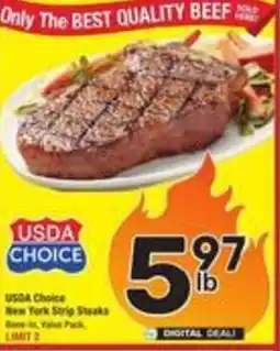 Albertsons USDA Choice New York Strip Steaks offer