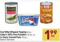 Albertsons Cool Whip Whipped Topping Libby's 100% Pure Pumpkin offer