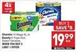 Albertsons Charmin 12 Mega XL of Bounty offer