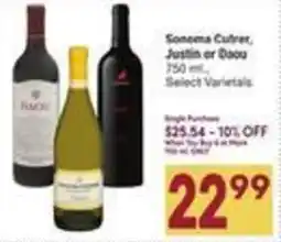 Albertsons Sonoma Cutrer, Justin, or Daou offer