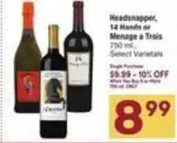 Albertsons Headsnapper, 14 Hands, or Menage a Trois offer