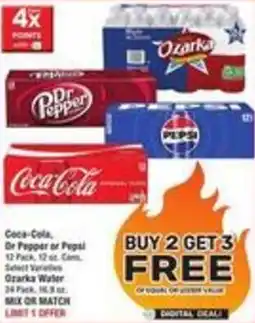 Albertsons Coca-Cola, Dr Pepper, or Pepsi 12-packs (12 oz cans), and Ozarka Water 24-packs (16.9 oz) offer