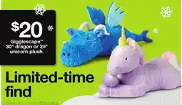 Target Gigglescape 30 dragon or 20 unicorn plush offer