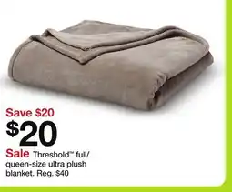 Target Threshold full/queen-size ultra plush blanket offer
