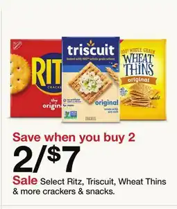 Target Select Ritz, Triscuit, Wheat Thins & more crackers & snacks offer