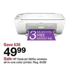 Target HP DeskJet 2825e wireless all-in-one color printer offer