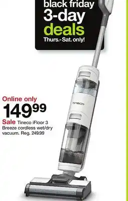 Target Tineco iFloor 3 Breeze cordless wet/dry vacuum offer
