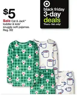 Target Cat & Jack toddler & kids' snuggly soft pajamas offer