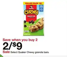 Target Select Quaker Chewy granola bars offer