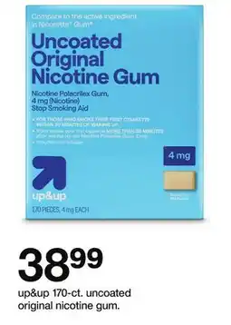 Target up&up 170-ct. uncoated original nicotine gum offer