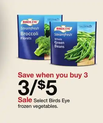 Target Select Birds Eye frozen vegetables offer