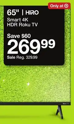 Target HIRO 65 Smart 4K HDR Roku TV offer