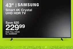 Target SAMSUNG 43 Smart 4K Crystal UHD HDR TV offer