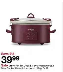 Target Crock-Pot 6qt Cook & Carry Programmable Slow Cooker offer