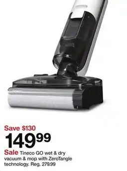 Target Tineco GO wet & dry vacuum & mop with ZeroTangle technology offer