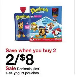 Target Danimals kids' 4-ct. yogurt pouches offer