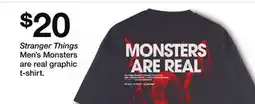 Target Stranger Things Men's Monsters are real graphic t-shirt offer