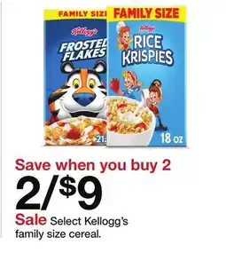 Target Select Kellogg's family size cereal offer