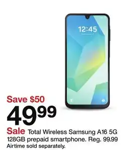 Target Total Wireless Samsung A16 5G 128GB prepaid smartphone offer