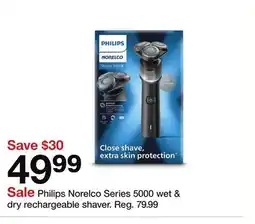 Target Philips Norelco Series 5000 wet & dry rechargeable shaver offer