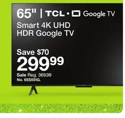Target TCL 65 Smart 4K UHD HDR Google TV offer