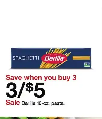 Target Barilla 16-oz. pasta offer