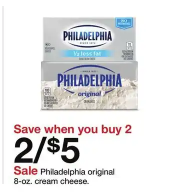 Target Philadelphia original 8-oz. cream cheese offer