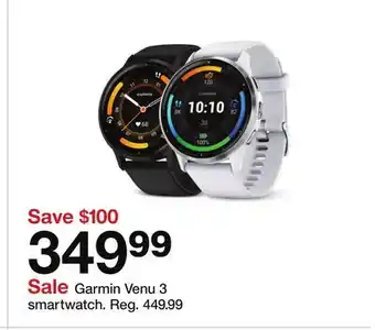 Target Garmin Venu 3 smartwatch offer