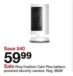 Target Ring Outdoor Cam Plus battery- powered security camera offer