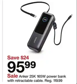 Target Anker 25K 165W power bank with retractable cable offer
