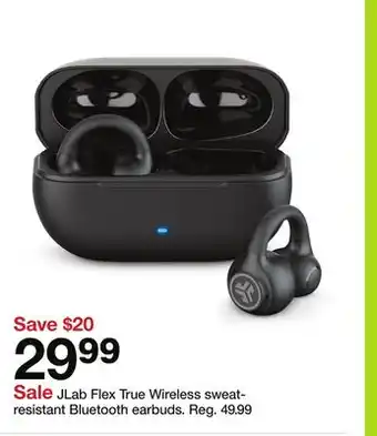 Target JLab Flex True Wireless sweat- resistant Bluetooth earbuds offer