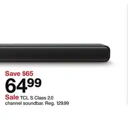Target TCL S Class 2.0 channel soundbar offer