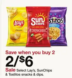 Target Select Lay's, SunChips & Tostitos Snacks & Dips offer