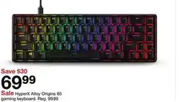 Target HyperX Alloy Origins 65 gaming keyboard offer