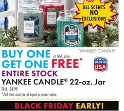 Boscov's ENTIRE STOCK YANKEE CANDLE 22-oz. Jar offer